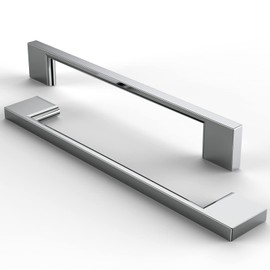 FURNIWARE 10 Pack Cabinet Pull, Chrome Cabinet Handles, Hardware Drawer Pulls, Solid Aluminum Kitchen Cabinet Door Handles Pull-160mm(6.3 Inch) Hole Center