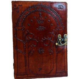 Lord Of The Rings Book Gifts Jrr Tolkien Set Decor Hardcover Books Hobbit Merch Bookends Gift Collectibles Lotr Ring Journal Leather Bound Merchandise Return To Moria Illustrated Edition Notebook (7X5, EMBOSSED)