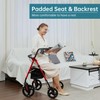 ELENKER Rollator Walker with 10” Wheels, Sponge Padded Seat and