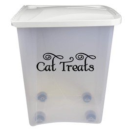 Turquoise - Cat Treats Vinyl Decal - Kitten Pet Snacks Swash - 4.75w x 1.5h inches - Die Cut Sticker