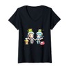 Womens Kids cartoon characters drawing V-Neck T-Shirt