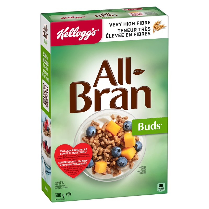 Kellogg's All Bran Buds Cereal 500g/17.6oz, (Imported from Canada)