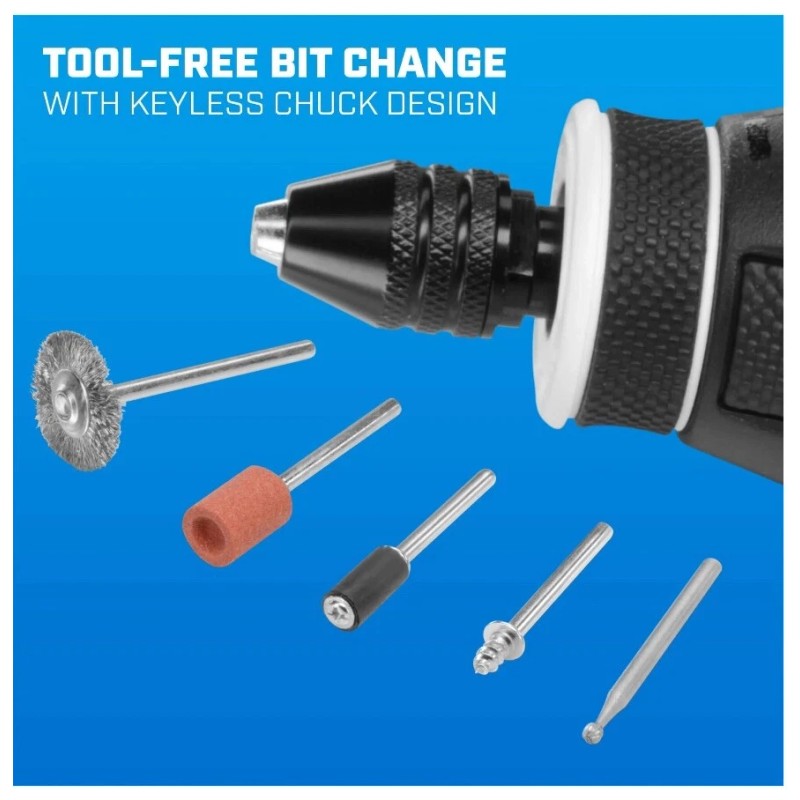 HART 1 Amp 2-Speed Rotary Tool Kit with 10 Accessories