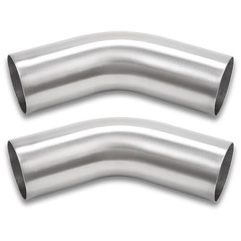 Podavelle Podavelle 45 Degree Elbow 3.5 Inch 89mm OD Aluminum Intercooler Pipe Piping Air Intake Tube 1.5D Radius, Brushed Finish, Pack of 2