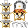Keyoxy Round Chafing Dishes for Buffet 5 Qt,High Grade Chafing