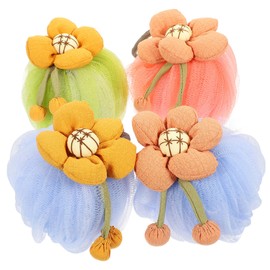 WOONEKY 4pcs Cartoon Bath Gentle Exfoliating Bath Sponge for Adults Boys and Girls Soft Loofah Scrubbers for Comfortable Body Cleaning Lightweight Portable Bathing Accessories Watermelon