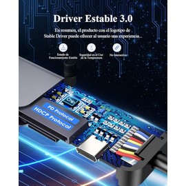 LENTION 7 en 1 Hub USB C a HDMI 4K60Hz, 1 USB 3.0 y 2 USB 2.0                                                                                         