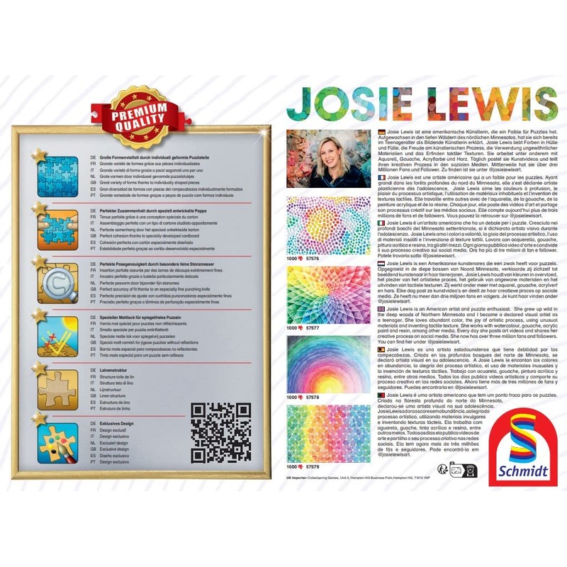 Schmidt Spiele 57579 Josie Lewis Colourful Triangles 1000-Piece Jigsaw Puzzle,