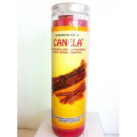 Cinnamon (Canela) 7 Day Prepared Scented Red Candle in Glass