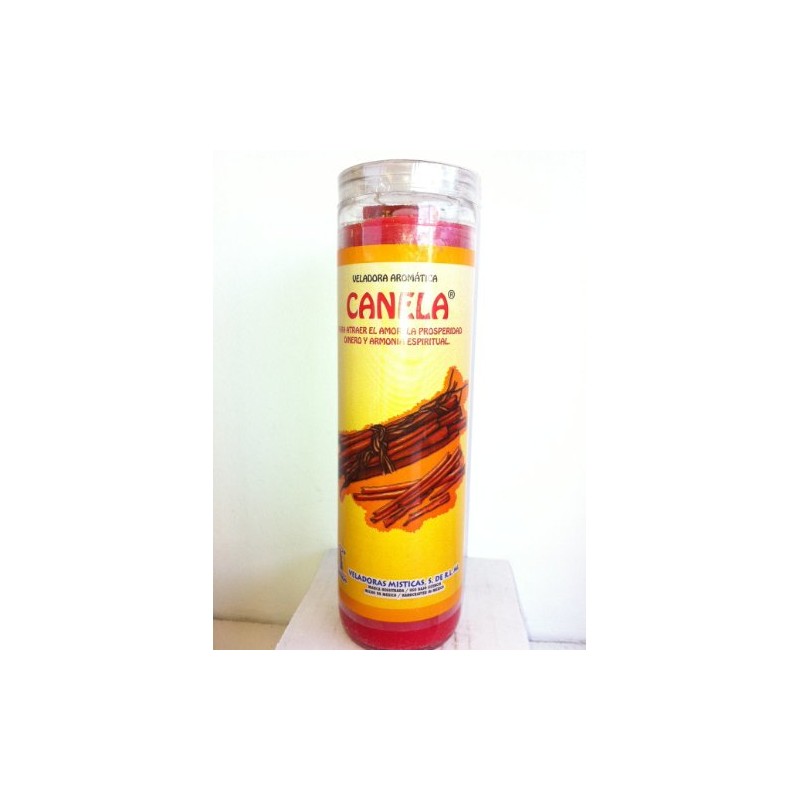 Cinnamon (Canela) 7 Day Prepared Scented Red Candle in Glass