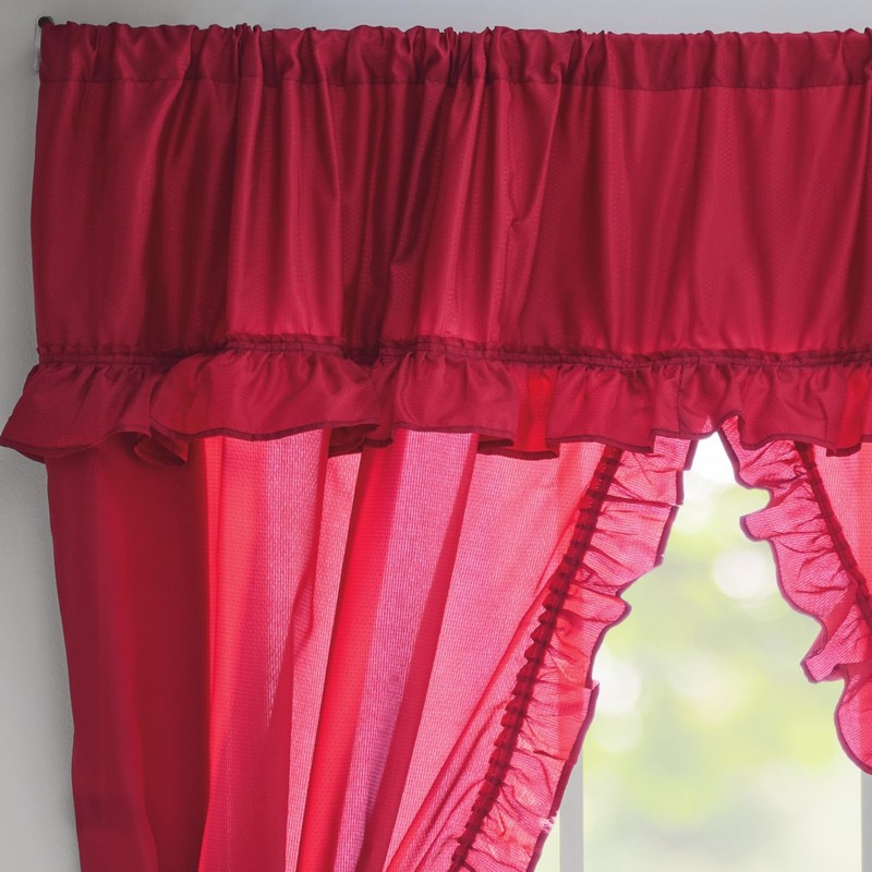 Stoneberry Home Ruffled Window Curtain Set, 70" x 45" Curtain