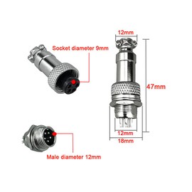 QitinDasen 15Pcs GX12 Aviation Connector Set, 5A 12mm Thread Male Female Panel Metal Aviation Wire Connector Plug Socket, with Rubber Cap and Phillips Screwdriver (3 Pin/4 Pin/5 Pin/6 Pin/7 Pin)
