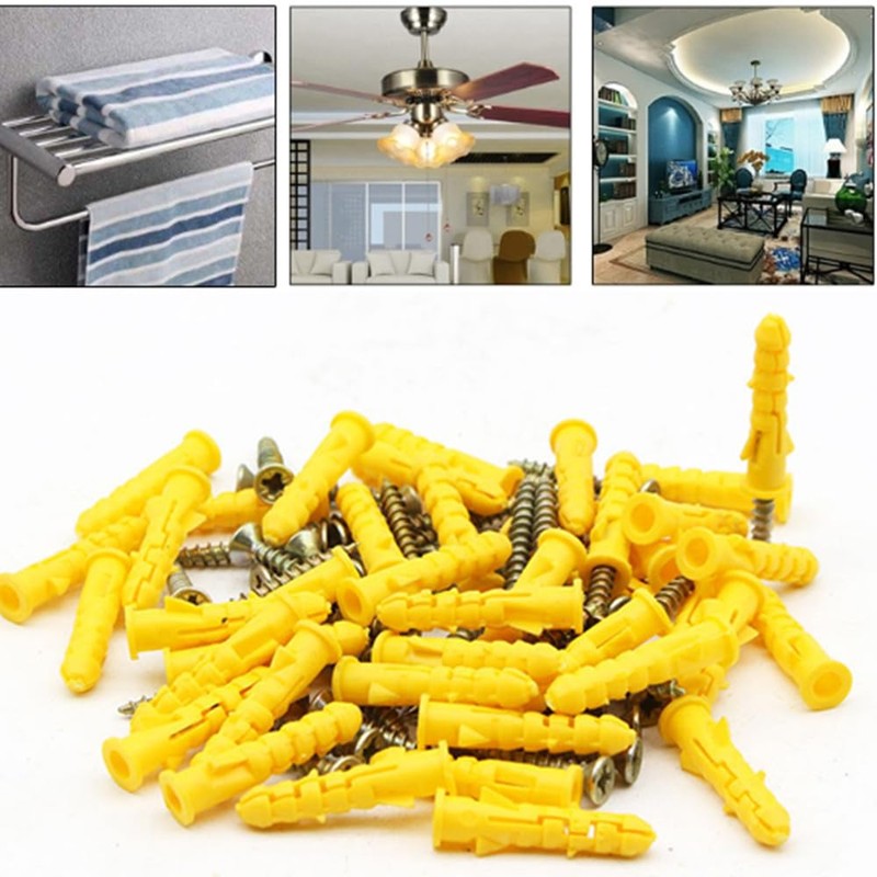 120 Pcs Drywall Anchors and Screws, CuiCanfla PVC Expansion Wall