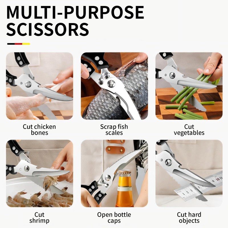Heavy Duty Poultry Shears for Food: All Purpose Kitchen Scissors