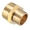 sourcing map Brass Pipe Fitting Reducing Hex Nipple 1/2 BSP