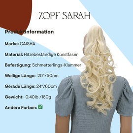 Prettyshop 50 cm Hair Piece Braid Ponytail Hair Extension Voluminous Wavy 24"