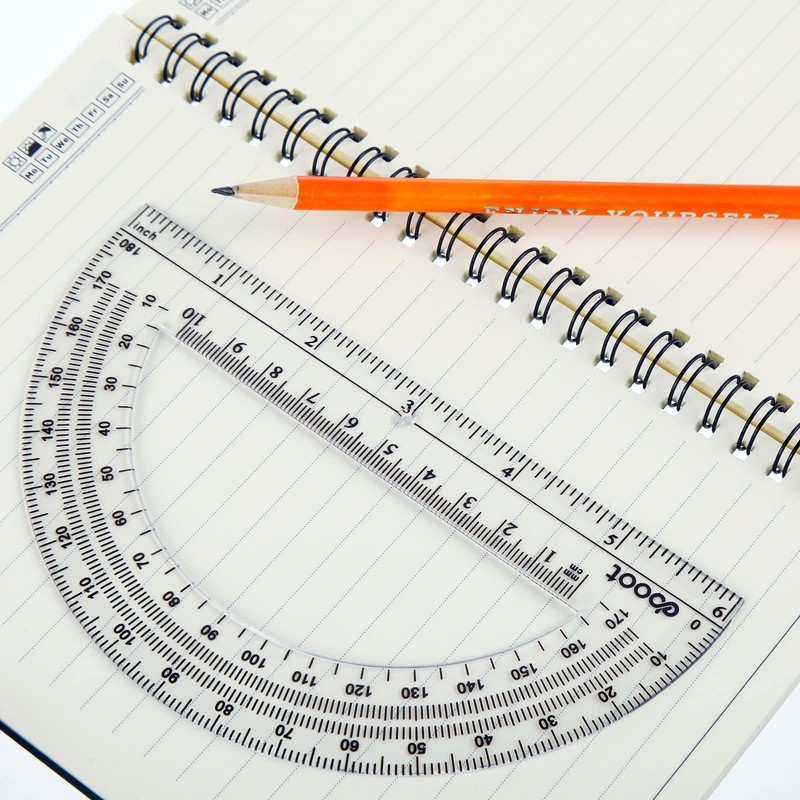 EBOOT 24 Pack Plastic Protractors Math Protractor 180 Degrees 6