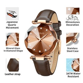 CIVO Women's Watch Waterproof Stars Bracelet Elegant Casual Quartz Watch for Women Mesh Fashion Creative, B-6【set】 rose gold, Elegant and minimalist