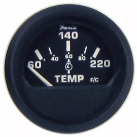 Faria 12819 Euro Cylinder Head Temperature Gauge with Sender (60-220?F)-2",