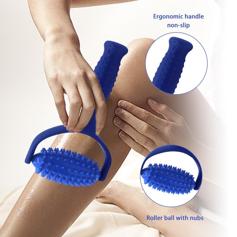 Massage Roller with Handles, Massager Fascia Ball with Nubs, Multifunctional