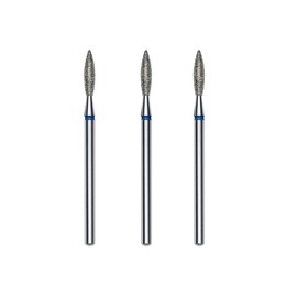 STALEKS PRO Set of 3 2.3 x 10 mm Diamond Cuticle Cutter Flame Shape (Medium Grit)