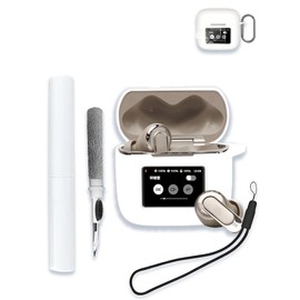 Case for JBL Tour Pro 3 - True Wireless Noise Cancelling Earbuds, Soft Silicone Protective Portable Scratch Shock Resistant with 2pack Screen Protector &Cleaner Kit & Carabiner & Lanyard，White