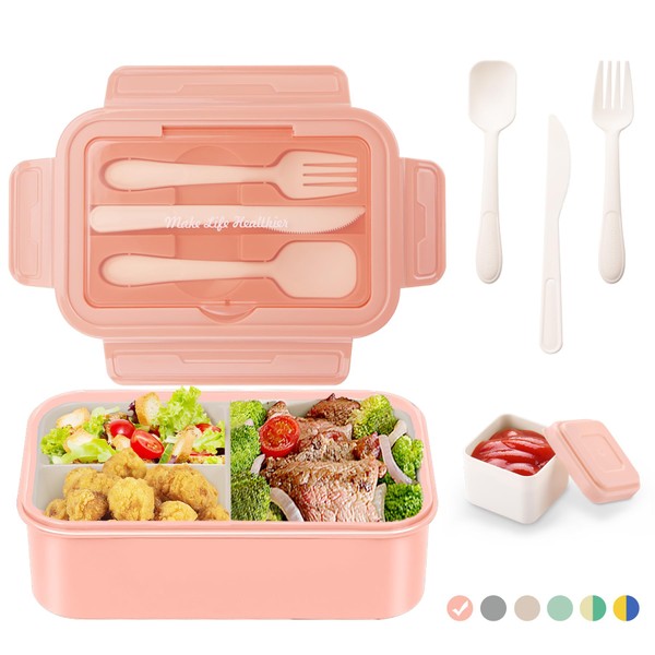 LUZOON Lunchbox, Bento Box Brotdose Erwachsene 1400ml mit 3 FäChern