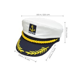 6PC Yacht Captain Hats, Neon Nautical Sailor Boat Sea Sailor Party Hat, Navy Marines Admiral Cap (Red)