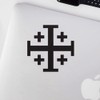Transparent Decal Stickers of Jerusalem Cross (Black) Premium Waterproof Vinyl