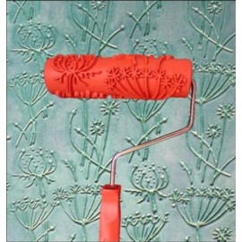 Psivika 7" Art Roller DIY Patterned Paint Roller Wall Painting Pattern Roller Decorative Texture Roller Rubber Roller with Plastic Handle for Wall Treatments, Furniture and Cabinetry Finishes (7GT346)