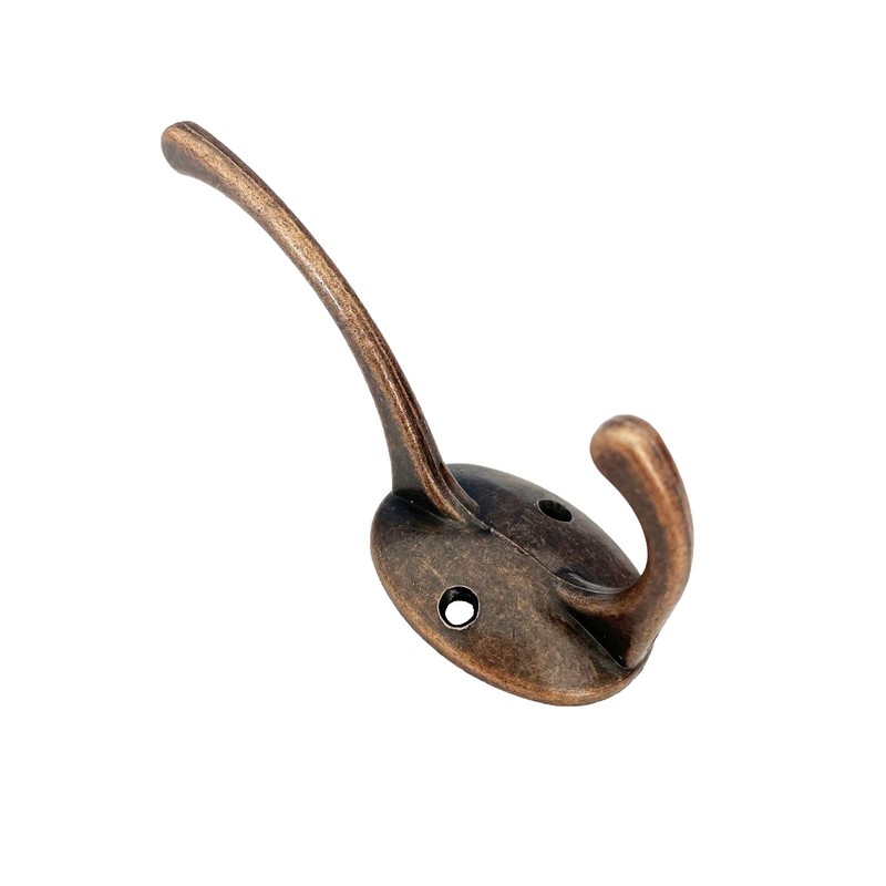 Mokife Pack of 10 Vintage Coat Hooks, Copper, Double Hooks,
