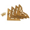 dophee 4Pcs 2.5" Brass Flat Corners Bracket, Retro Table Corner