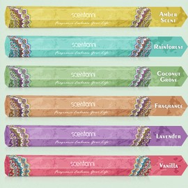 Incense Sticks, Incense Sticks Multipack, 6 Packs, Incense Sticks with Holder for Yoga, Meditation, Outdoors, Incense Gift Pack for Home