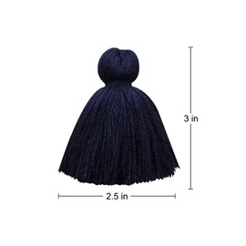 4 PCS Deep Blue Tassels for Crafts, Handmade Hanging for Pillow Decor, Blanket Decoration Tassels, NO Hanging Rope for Tassel Garland (8cm/3.15 inch)