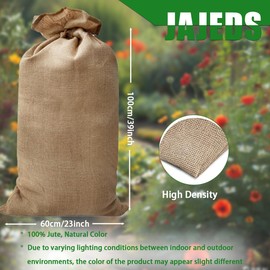 JAJEDS Burlap Bags for Potatoes, Tomatoes & Produce Storage 23"x 39"– Multi-Use Burlap Sack for Plant Frost Protection, Outdoor Garden, & Harvesting – Durable, Breathable (3pcak)