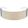 zeroUV 80s Futuristic Cyclops Cyberpunk Visor Sunglasses with Semi Translucent