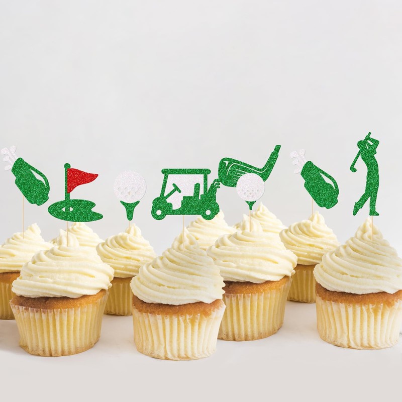 Golf Cupcake Toppers, Golf Birthday Party Decorations, Golf Decor, Let's