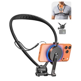 2-in-1 Magnetic&Clip-on Neck Phone Holder,59" Extended Chest Strap