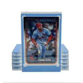 CASEFORCE Light Blue Border Magnetic Card Holder One Touch Case - 35PT - 5 Pack