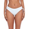 Ocean Blues Women's White Sides Drawstring Full Coverage Bikini Bottom