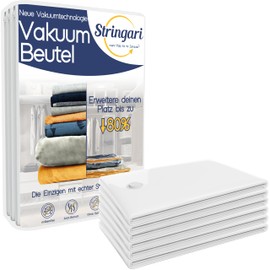 Stringari 6 Bags S 60 x 40 - Vacuum Bags for Clothes - High Quality Bags for Down Duvets