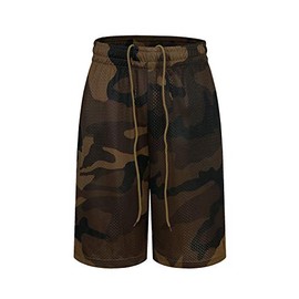 Men's Premium Training Basketball Shorts with Pockets (S to 5XL) (Camo_S01, 5X-Large)