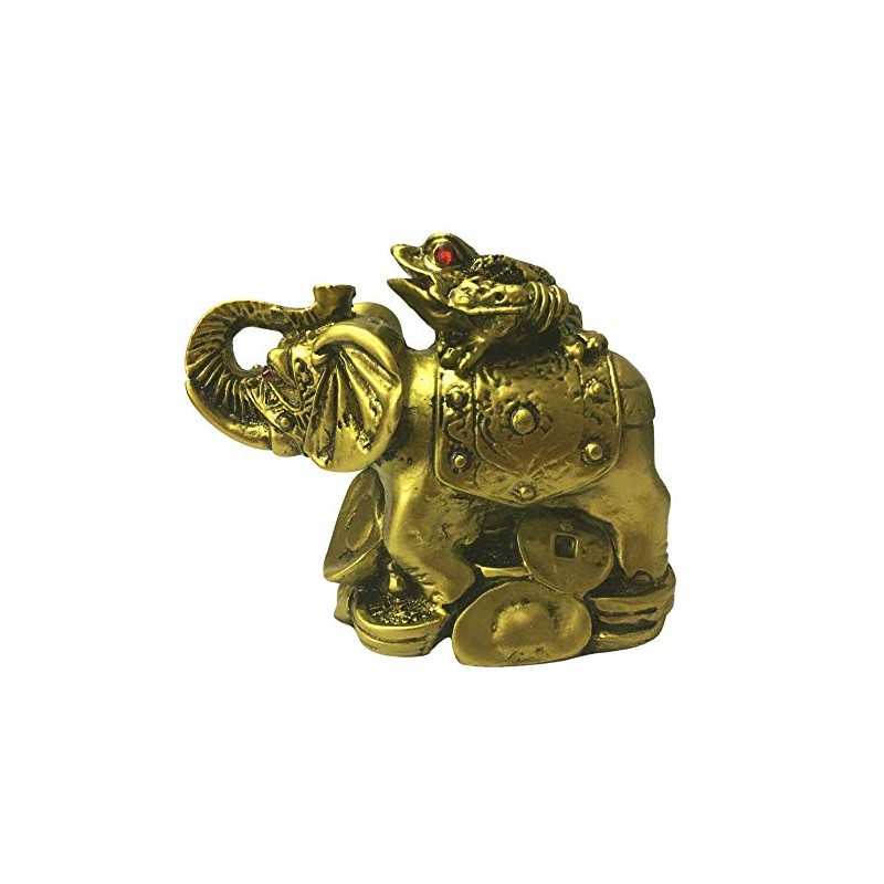 GJ Feng Shui Money Frog On Elephant for Strength and