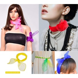 byou Dance Scarf, Dance Scarves 14 pieces Multicolor Square Juggling Scarves for Kindergarten Child Show Belly Dance 14 colors 24inch