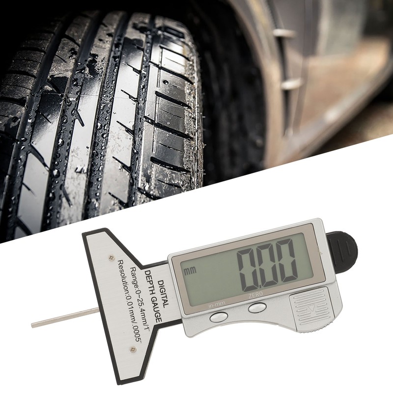 Digital Tire Depth Gauge Accurate Zeroable Car Tyre Meter Measurer