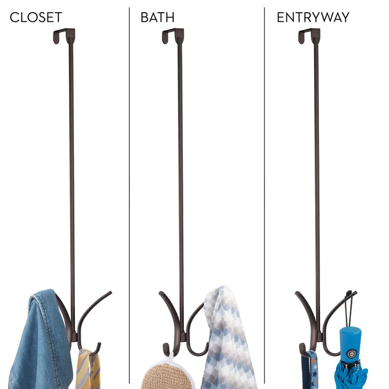 InterDesign Axis Easy Reach 24" Quad Hook, Over the Door