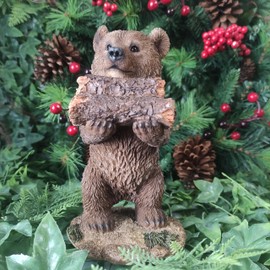 Vivid Arts - Standing Bear Collecting Logs | BG-FL05-D | Durable Resin | Height 20cm