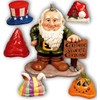 CE-AS 6-PC Garden Gnome Greeter Figure with 5 Seasonal Holiday