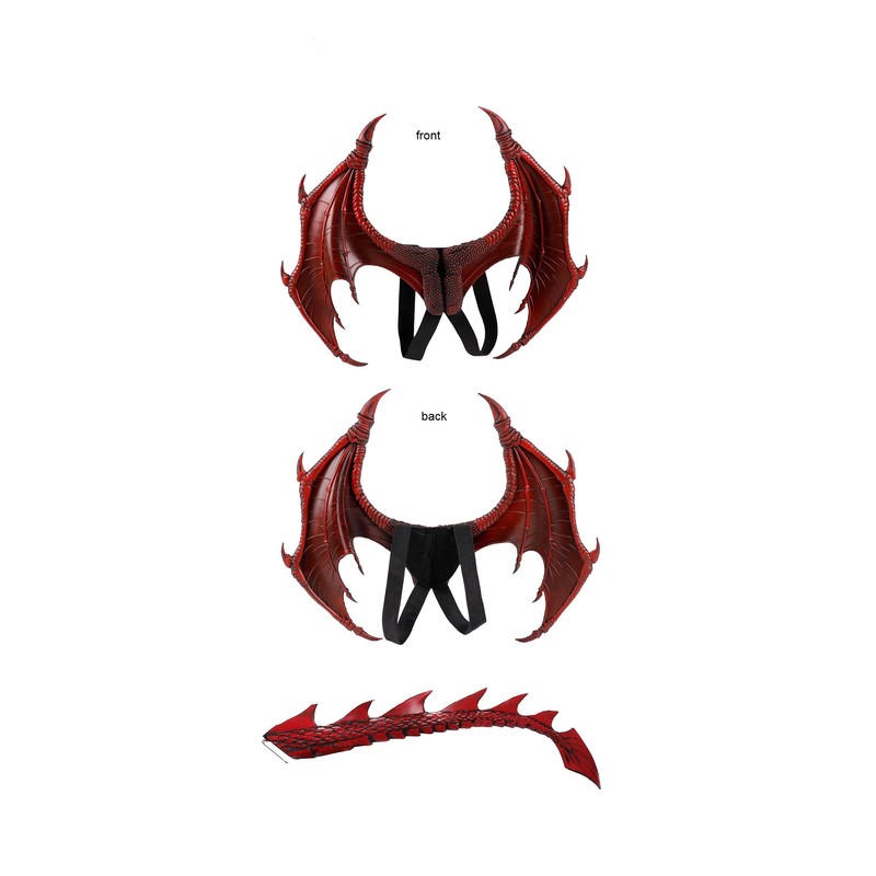 Himine Dragon Wings Props Cosplay Wing With Tail (Red)