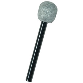 Glittered Microphone (silver & black) Party Accessory (1 count) (1/Pkg)